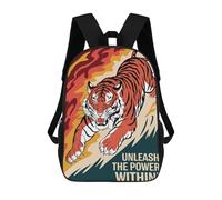 sinyumoney Tiger Unleashed Power Mochilas Para Niños Mochila Escolar Mochila Escolar Impresa En 3D Para Niños Estudiantes De Primaria Y Secundaria 17inch
