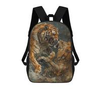 sinyumoney Tiger VS Lion Fighting Art Mochila De Peluche Con Dibujos Animados, Mochila 3D Para Niños, Bolsa Escolar, Idea De Regalo De Cumpleaños Para Niños Y Niñas 17inch