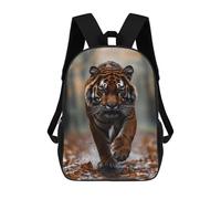 sinyumoney Tiger Walking Through Autumn Leaves Mochila Escolar Ligera Para Aeropuerto Y Universidad Para Estudiantes, Ideal Para El Campus, Viajes Al Aire Libre Y Deportes 17inch
