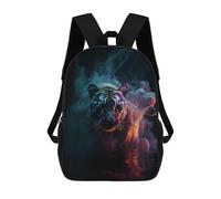 sinyumoney Tiger Water Neon Smoke Art Mochila Escolar Infantil De Moda Informal Mochilas Infantiles Impresas En 3D Mochila Grande Para Niño 17inch