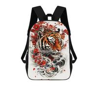 sinyumoney Tiger with Cherry Blossoms Mochila Escolar Resistente Al Agua, Mochila De Viaje, Bolsa Para Computadora Para La Escuela/trabajo/viajes 17inch