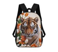 sinyumoney Tiger with Flowers Mochila De Viaje Resistente Al Agua, Bolsa Para Computadora Para Adolescentes, Niñas, Niños, Mujeres Y Hombres 17inch