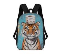 sinyumoney Tiger with Toilet Paper Roll Hat Mochila Escolar, Mochila De Viaje, Mochila Universitaria, Mochilas Para El Campus, Actividades Al Aire Libre, Viajes Y Deportes 17inch