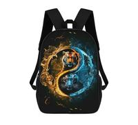 sinyumoney Tiger Yin And Yang Mochila Escolar Para Niñas Mochila Impermeable Mochila Informal De Día Mochila Ligera Para Niño Y Niña Mochila Escolar 17inch