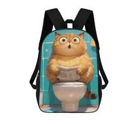 sinyumoney Toilet Cat Funny Mochila Escolar Infantil Impresa En 3D Para Niños, Mochila De Viaje De Alta Capacidad, Bolsas Para Libros, Mochila Escolar Infantil 17inch