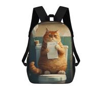 sinyumoney Toilet Cute Cartoon Cat Mochila Escolar Impresa En 3D Para Niños Y Niñas, Mochila Para Portátil Para Niños/estudiantes/adultos 17inch