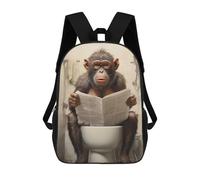 sinyumoney Toilet Monkey Mochila Escolar Resistente Al Agua - Perfecta Para Viajes, Trabajo Y Uso Diario 17inch