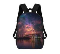 sinyumoney Tokyo Rainbow Bridge Night Sky 17inch Mochilas Escolares Impresas En 3D, Mochilas Escolares De Moda Para Niños De Primaria Y Secundaria
