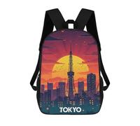 sinyumoney Tokyo Sunset Tower Mochilas Escolares Para Niños Y Niñas, Mochilas Deportivas Informales Para Primaria, Mochilas De Gran Capacidad Para Libros 17inch