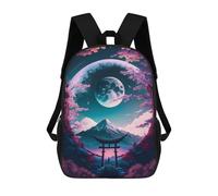 sinyumoney Torii Gate Full Moon Mochila Con Bolsillo Mochilas Impresas En 3D, Mochilas De Viaje, Mochilas Para Libros, Mochila Escolar Para Niños 17inch