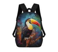 sinyumoney Toucan Bird Art Print Mochilas De 17 Pulgadas Para Niños, Mochilas Escolares Impresas En 3D Para Estudiantes De Primaria Y Secundaria, Para Niños Y Niñas.