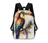 sinyumoney Toucan Bird Watercolor Mochila De Moda Para Papelería, Impermeable, Informal, Para Hombres, Mujeres Y Adolescentes 17inch