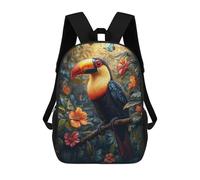 sinyumoney Toucan in A Tropical Paradise Mochila Escolar Para Niños, Mochila Escolar Impresa En 3D Para Estudiantes De Primaria Y Secundaria 17inch