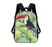 sinyumoney Toucan in The Tropics Mochila Escolar Infantil Impresa En 3D 17inch Mochilas Escolares Para Niños, Estilo Casual Y Moderno, Mochilas De Viaje De Alta Capacidad