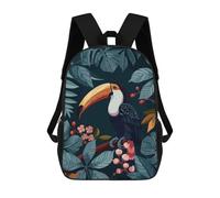 sinyumoney Toucan in Tropical Jungle Mochila Infantil Para Niñas, Mochila Escolar 3D, Mochila Para Niños Pequeños, Mochila Informal De Día, Mochila Escolar De Moda 17inch