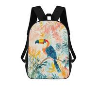 sinyumoney Toucan in Tropical Paradise Mochilas Para Niños Mochila Escolar Mochila Escolar Impresa En 3D Para Niños Estudiantes De Primaria Y Secundaria 17inch
