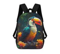 sinyumoney Toucan Tango in The Jungle Mochila Escolar Infantil Impresa En 3D 17inch Mochilas Escolares Para Niños, Estilo Casual Y Moderno, Mochilas De Viaje De Alta Capacidad