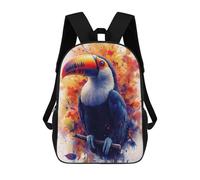 sinyumoney Toucan Watercolor Art Mochila Infantil, Mochila Escolar Impresa En 3D, Mochila Para Niños Y Niñas, Mochila Escolar Ajustable Para La Escuela Primaria 17inch