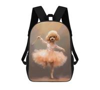 sinyumoney Toy Poodle Ballerina Mochila Escolar Infantil Impresa En 3D Para Niños, Mochila De Viaje De Alta Capacidad, Mochilas Para Libros De 17 Pulgadas Para Niños
