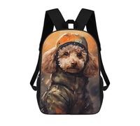 sinyumoney Toy Poodle Camo Jacket Mochila Escolar Para Niños, Mochila Escolar Impresa En 3D Para Estudiantes De Primaria Y Secundaria 17inch
