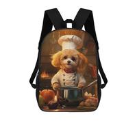 sinyumoney Toy Poodle Chef Mochila Escolar Infantil De Moda Informal Mochilas Infantiles Impresas En 3D Mochila Grande Para Niño 17inch