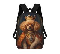 sinyumoney Toy Poodle The King Mochila Escolar Grande Resistente Al Agua Para Portátil Para Niñas Y Adolescentes 17inch