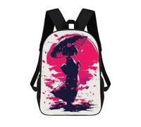 sinyumoney Traditional Japanese Woman Under The Sakura Moon Mochila Escolar Mochilas Escolares Para Niñas Y Niños Mochila Con Bolsillo Mochila Escolar De Moda Para Niños 17inch