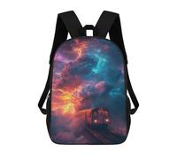 sinyumoney Train Journey Through Cosmic Skies Mochila Escolar Para Secundaria, Mochila Informal Para Niñas Y Adolescentes 17inch