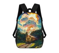 sinyumoney Train Journey Through Fantasy Land -1 Mochila Escolar Para Niños, Mochila Escolar Impresa En 3D Para Estudiantes De Primaria Y Secundaria 17inch