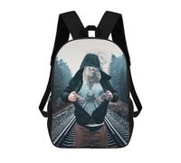 sinyumoney Train Tracks Hoodie Illusion Mochila Escolar Infantil Impresa En 3D Para Niños, Mochila De Viaje De Alta Capacidad, Bolsas Para Libros, Mochila Escolar Infantil 17inch