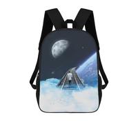 sinyumoney Train Tracks to The Moon Mochila Escolar Infantil Impresa En 3D Para Niños, Mochila De Viaje De Alta Capacidad, Mochilas Para Libros De 17 Pulgadas Para Niños