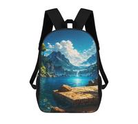 sinyumoney Tranquil Mountain Lake Mochila Impresa En 3D Para Niños, Mochila Escolar, Mochilas De Viaje Para Niños, Bolsas De Libros De Alta Capacidad, Mochila Infantil 17inch