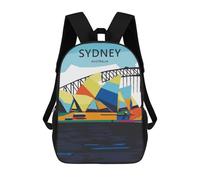 sinyumoney Travel City Sydney Mochila Infantil Para Niñas, Mochila Escolar 3D, Mochila Para Niños Pequeños, Mochila Informal De Día, Mochila Escolar De Moda 17inch