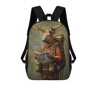 sinyumoney Travel Guide Deer Mochila Escolar Para Niños De 17 Pulgadas, Mochila Informal De Viaje Para Niños Y Niñas, Mochila De Gran Capacidad Para El Día A Día 17inch