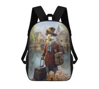 sinyumoney Travel Guide Duck Mochila Escolar Para Niños, Mochila Escolar Impresa En 3D Para Estudiantes De Primaria Y Secundaria 17inch