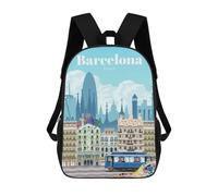 sinyumoney Travel to Barcelona Mochilas Para Niños Mochila Escolar Mochila Escolar Impresa En 3D Para Niños Estudiantes De Primaria Y Secundaria 17inch