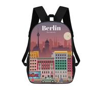 sinyumoney Travel to Berlin Mochila Escolar Infantil Impresa En 3D Para Niños, Mochila De Viaje De Alta Capacidad, Bolsas Para Libros, Mochila Escolar Infantil 17inch