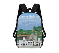 sinyumoney Travel to Dar Es Salaam Mochilas Para Niños Y Estudiantes, Mochilas Escolares Impresas En 3D, Mochilas Para Estudiantes De Primaria Y Secundaria Para Niños Y Niñas 17inch
