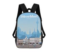 sinyumoney Travel to Dusseldorf Mochila Escolar Infantil Impresa En 3D Para Niños, Mochila De Viaje De Alta Capacidad, Bolsas Para Libros, Mochila Escolar Infantil 17inch