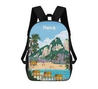 sinyumoney Travel to Fiji Mochilas Para Niños Y Estudiantes, Mochilas Escolares Impresas En 3D, Mochilas Para Estudiantes De Primaria Y Secundaria, Mochilas Para Niños Y Niñas 17inch