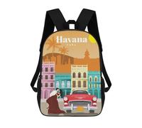 sinyumoney Travel to Havana Mochila Infantil Para Niñas Y Niños, Mochila De Día, Escuela Primaria, Perfecta Para La Vuelta Al Cole O Educación Física, Regalos Y Viajes 17inch