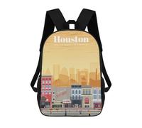 sinyumoney Travel to Houston Mochila Escolar Infantil Impresa En 3D Para Niños, Mochilas De Viaje, Bolsas Para Libros Para Niños Estudiantes De Primaria 17inch