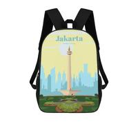 sinyumoney Travel to Jakarta Mochila Infantil De Moda Divertida Mochila Escolar Para Niños Y Adolescentes Con Impresión 3D Para Niños 17inch