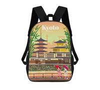 sinyumoney Travel to Kyoto Mochila Infantil, Mochila Escolar Impresa En 3D, Mochila Para Niños Y Niñas, Mochila Escolar Ajustable Para La Escuela Primaria 17inch