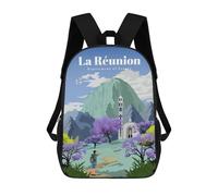 sinyumoney Travel to La Reunion Mochilas Infantiles Impresas En 3D, Mochilas De Moda Informales, Mochilas De Viaje Bonitas, Mochilas Informales Para Exteriores Para Niños Y Niñas 17inch
