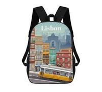 sinyumoney Travel to Lisbon Mochilas Para Niños Mochila Escolar Mochila Escolar Impresa En 3D Para Niños Estudiantes De Primaria Y Secundaria 17inch