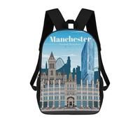 sinyumoney Travel to Manchester Mochila Escolar Para Niñas Y Niños, Mochilas De Gran Capacidad, Mochilas Ligeras Para Niños Y Estudiantes 17inch