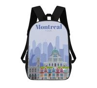 sinyumoney Travel to Montreal Mochila, Mochila Infantil, Mochila Escolar Para Estudiantes, Mochila Para Libros, Mochila Escolar Impresa En 3D Para Niños Y Niñas 17inch