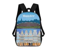 sinyumoney Travel to Munster Mochila, Mochila Infantil, Mochila Escolar Para Estudiantes, Mochila Para Libros, Mochila Escolar Impresa En 3D Para Niños Y Niñas 17inch