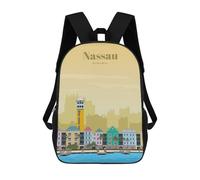 sinyumoney Travel to Nassau Mochila De Peluche Con Dibujos Animados, Mochila 3D Para Niños, Bolsa Escolar, Idea De Regalo De Cumpleaños Para Niños Y Niñas 17inch
